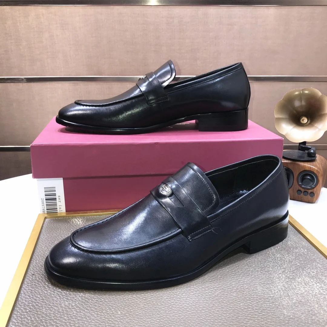 Men's shoes 💰500💰 [Ferragamo/Ferragamo] The latest model in the counter. Original imported high-quality cowhide with open sides + imported 🐂 water-dyed cowhide lining + original luxury metal buckle + original combination outsole. Comparison without pressure 38--45 (45 is custom-made and cannot be returned or exchanged)